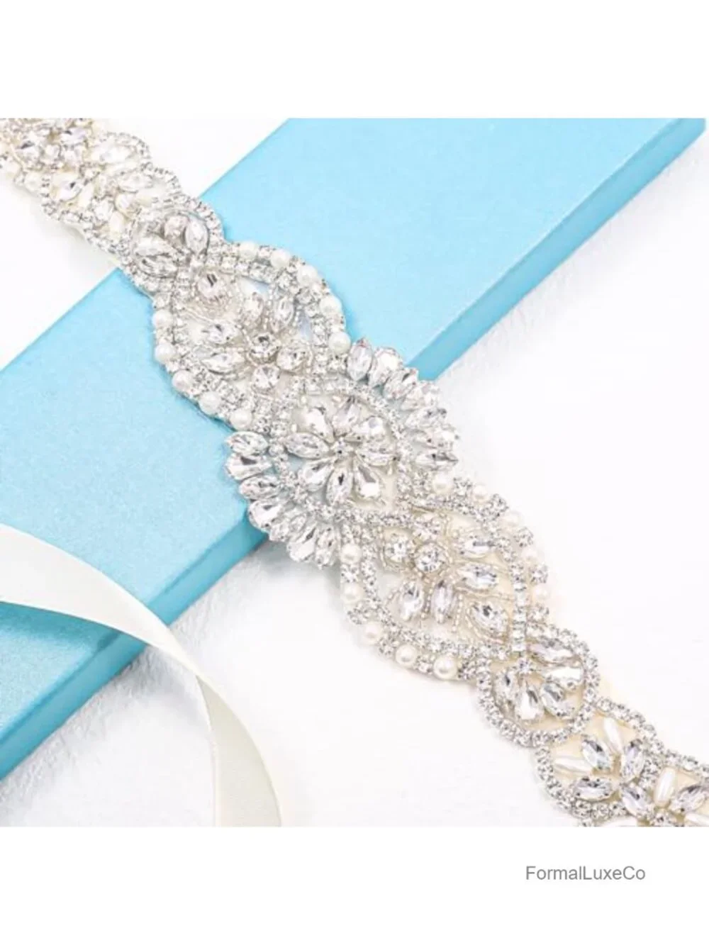 Bridal Belt Handmade Pearls Wedding Belt, Rhinestone Crystal Sash Sash for Bride